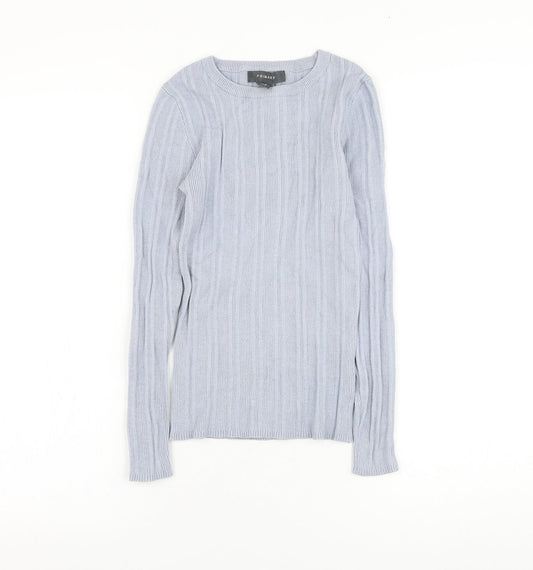 Primark Womens Blue Round Neck  Viscose Pullover Jumper Size 10