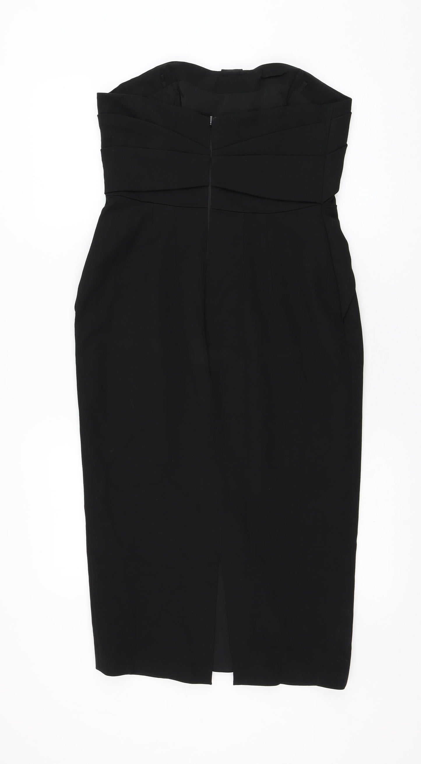 Coast Womens Black  Viscose Pencil Dress  Size 12  Sweetheart Zip