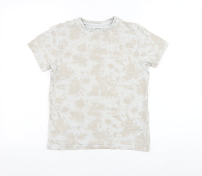 Primark Boys Grey  Cotton Basic T-Shirt Size 10-11 Years Round Neck Pullover - Tie dye