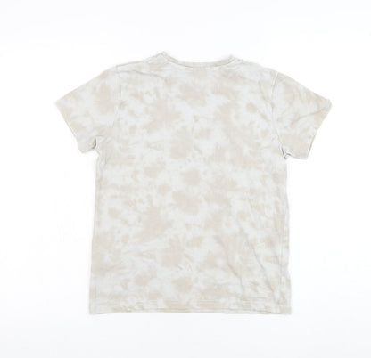 Primark Boys Grey  Cotton Basic T-Shirt Size 10-11 Years Round Neck Pullover - Tie dye