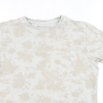 Primark Boys Grey  Cotton Basic T-Shirt Size 10-11 Years Round Neck Pullover - Tie dye