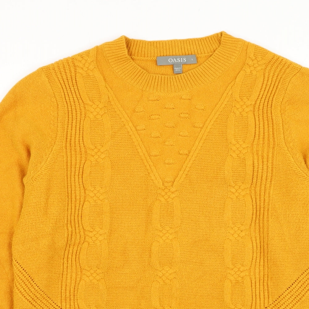 Womens UK Size L Oasis Yellow Pullover Jumper