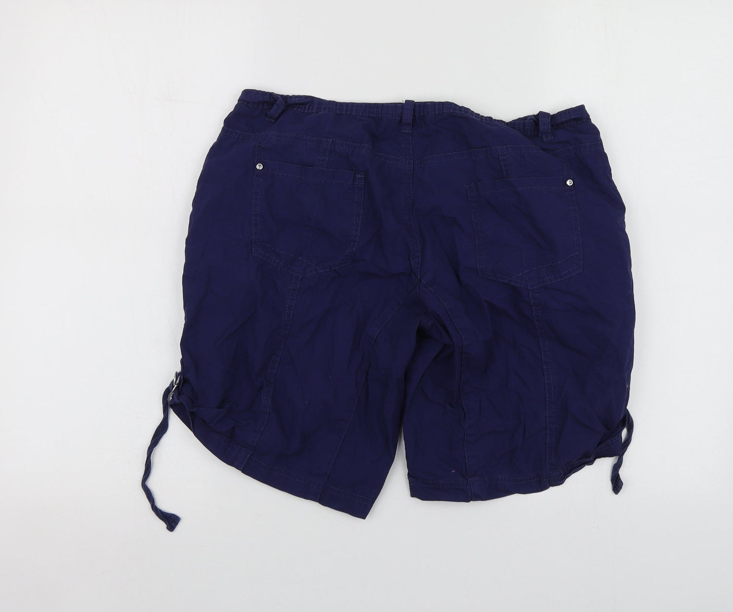 Dunnes Stores Womens Blue  Cotton Bermuda Shorts Size 10 L15 in Regular