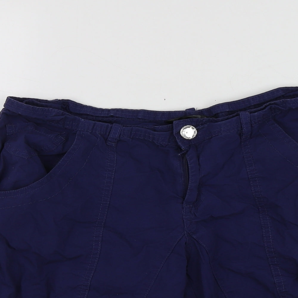 Dunnes Stores Womens Blue  Cotton Bermuda Shorts Size 10 L15 in Regular
