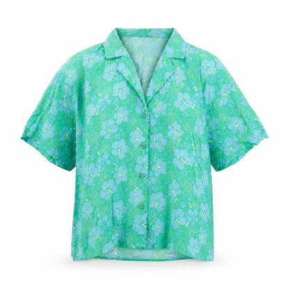 Womens UK Size 6 Primark Green Basic Button-Up