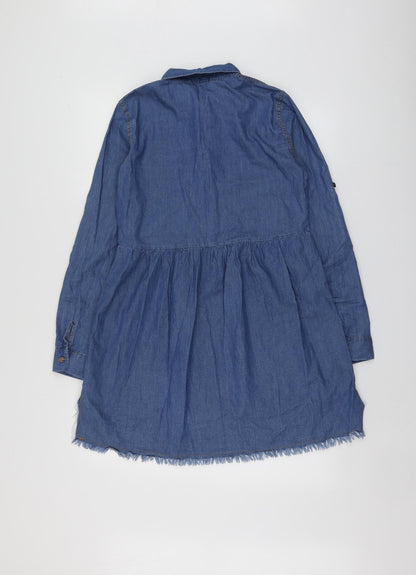 Polo Login Womens Blue  Cotton Skater Dress  Size S  Collared
