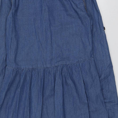 Polo Login Womens Blue  Cotton Skater Dress  Size S  Collared