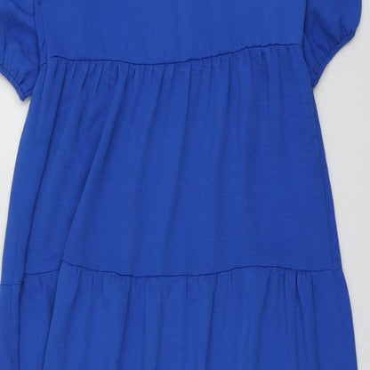 New Look Womens Blue  Polyester Skater Dress  Size 6  Collared