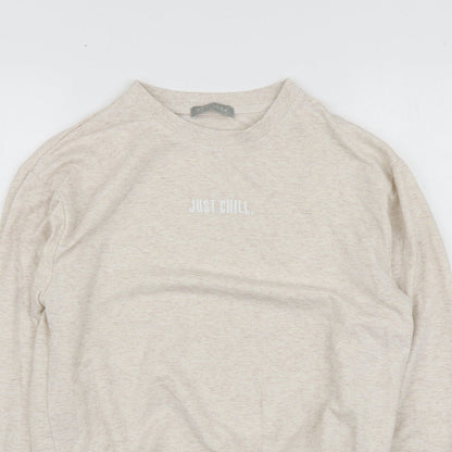 New Look Womens Beige  Polyester Pullover Sweatshirt Size 8
