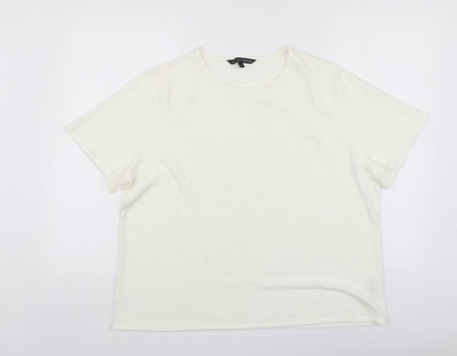 Love Knitwear Womens Ivory Round Neck  Acrylic Pullover Jumper Size 22