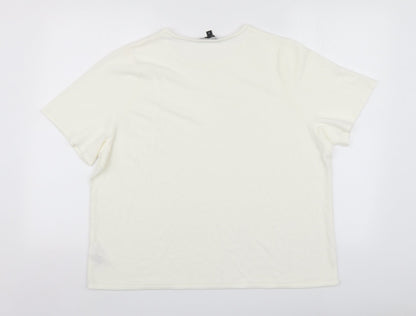 Love Knitwear Womens Ivory Round Neck  Acrylic Pullover Jumper Size 22