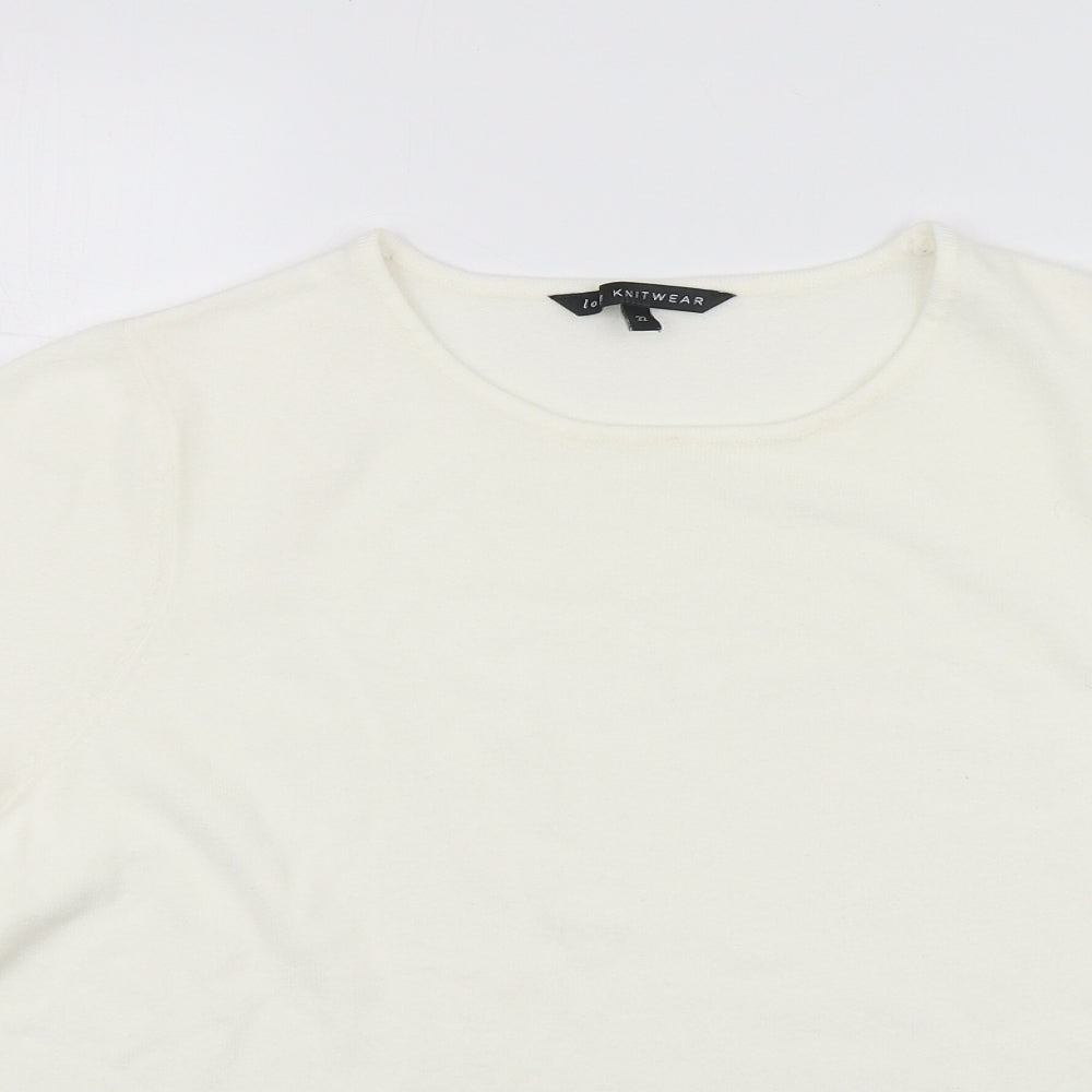 Love Knitwear Womens Ivory Round Neck  Acrylic Pullover Jumper Size 22