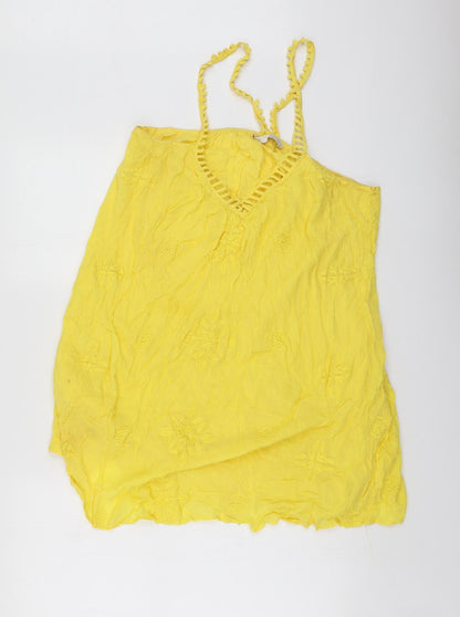 Womens UK Size L Zara Yellow Basic Blouse