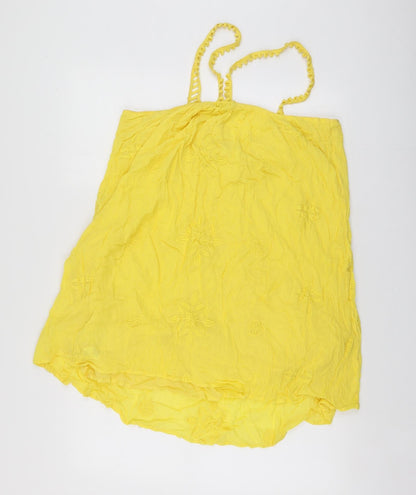 Womens UK Size L Zara Yellow Basic Blouse