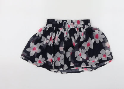 Young Dimension Girls Blue Floral Polyester Skater Skirt Size 3-4 Years  Regular