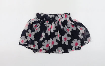 Young Dimension Girls Blue Floral Polyester Skater Skirt Size 3-4 Years  Regular