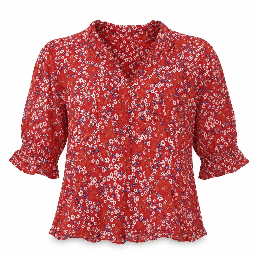 Womens UK Size M Dunnes Stores Red Basic Blouse