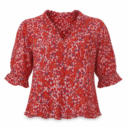 Womens UK Size M Dunnes Stores Red Basic Blouse