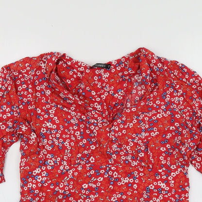 Womens UK Size M Dunnes Stores Red Basic Blouse