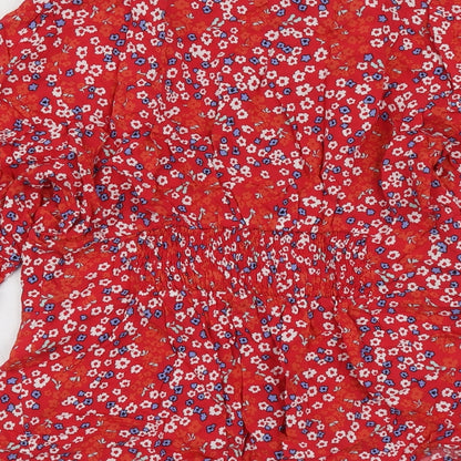 Womens UK Size M Dunnes Stores Red Basic Blouse