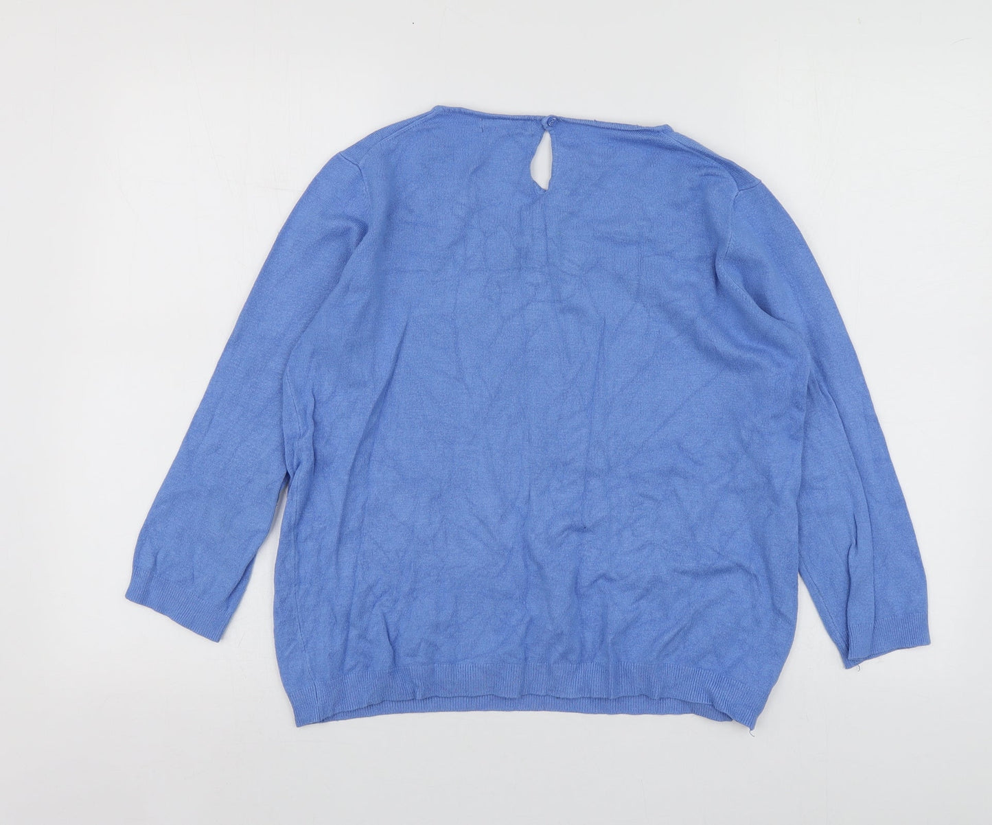 Womens UK Size M Mango Blue Pullover Jumper