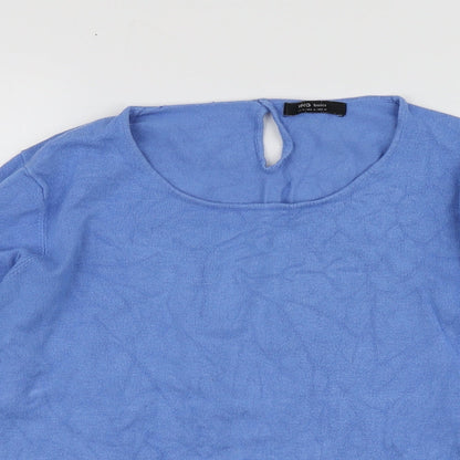 Womens UK Size M Mango Blue Pullover Jumper