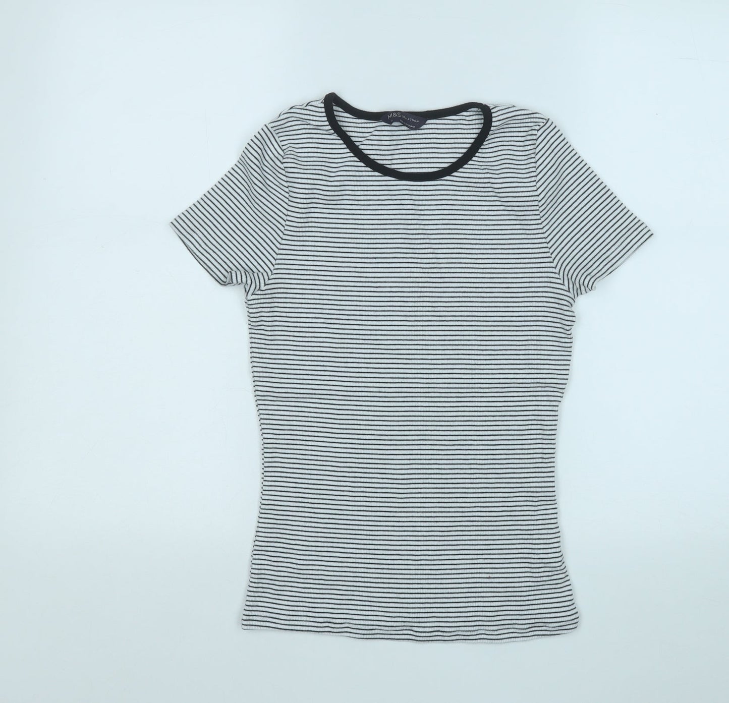 Womens UK Size 12 Marks and Spencer White Basic T-Shirt