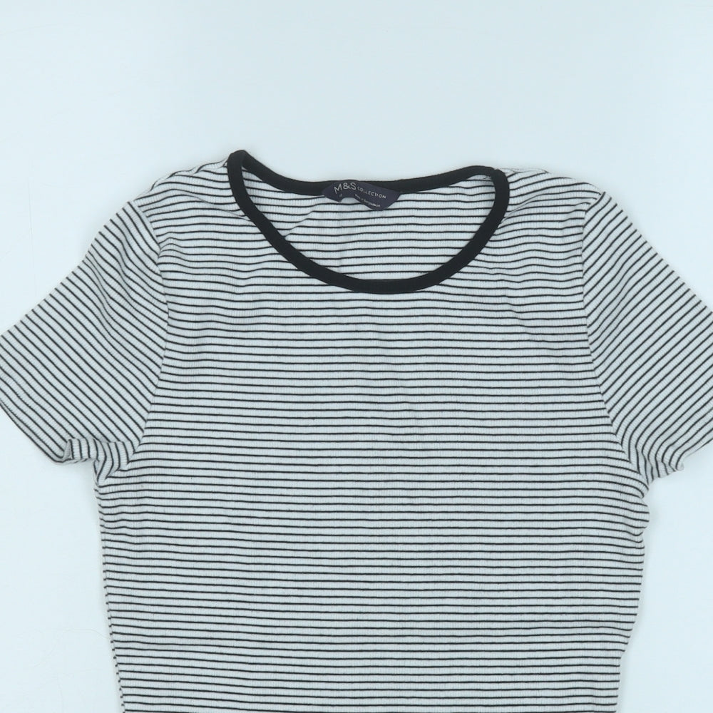 Womens UK Size 12 Marks and Spencer White Basic T-Shirt