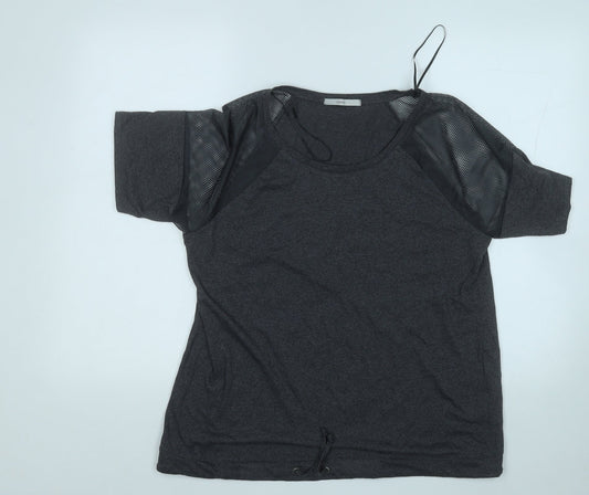 George Womens Grey  Cotton Basic T-Shirt Size 16 Round Neck