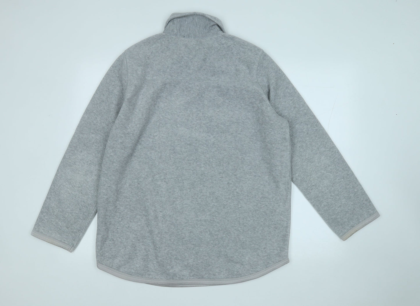 DASH Womens Grey Collared Geometric Polyester Pullover Jumper Size 12