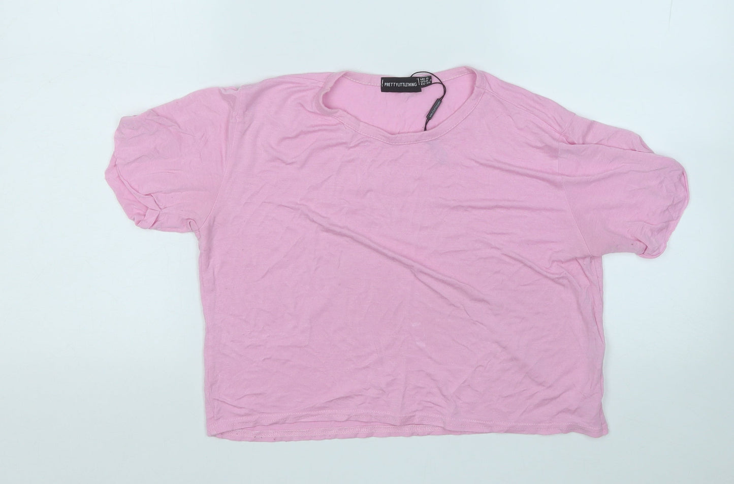 Womens UK Size 8 PRETTYLITTLETHING Pink Basic T-Shirt