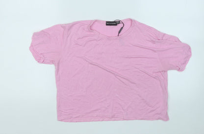 Womens UK Size 8 PRETTYLITTLETHING Pink Basic T-Shirt