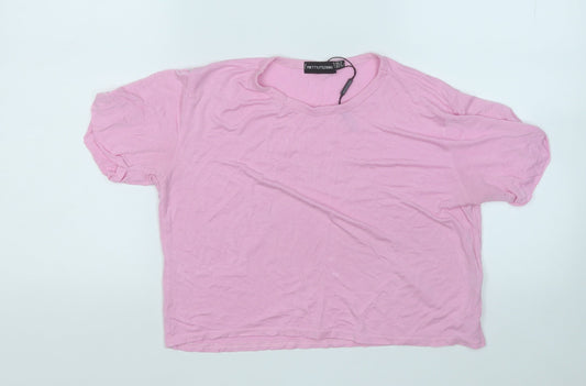 Womens UK Size 8 PRETTYLITTLETHING Pink Basic T-Shirt