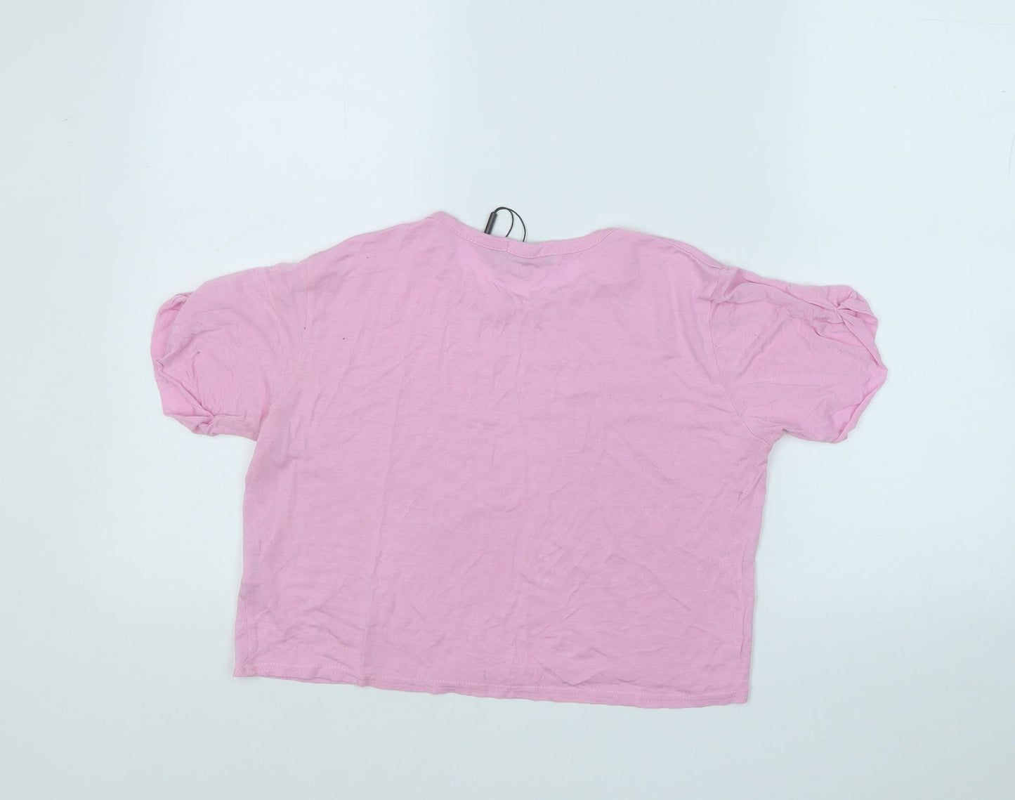 Womens UK Size 8 PRETTYLITTLETHING Pink Basic T-Shirt