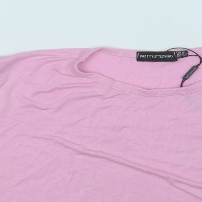 Womens UK Size 8 PRETTYLITTLETHING Pink Basic T-Shirt