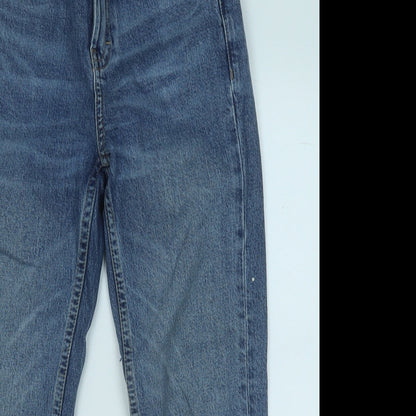 Topshop Womens Blue  Cotton Straight Jeans Size 25 in L30 in Regular
