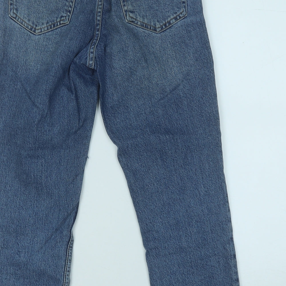 Topshop Womens Blue  Cotton Straight Jeans Size 25 in L30 in Regular