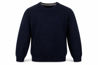 HENRY BARROWS Mens Blue Round Neck  Acrylic Pullover Jumper Size L