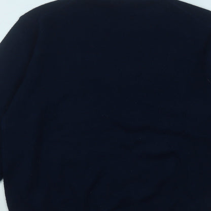 HENRY BARROWS Mens Blue Round Neck  Acrylic Pullover Jumper Size L