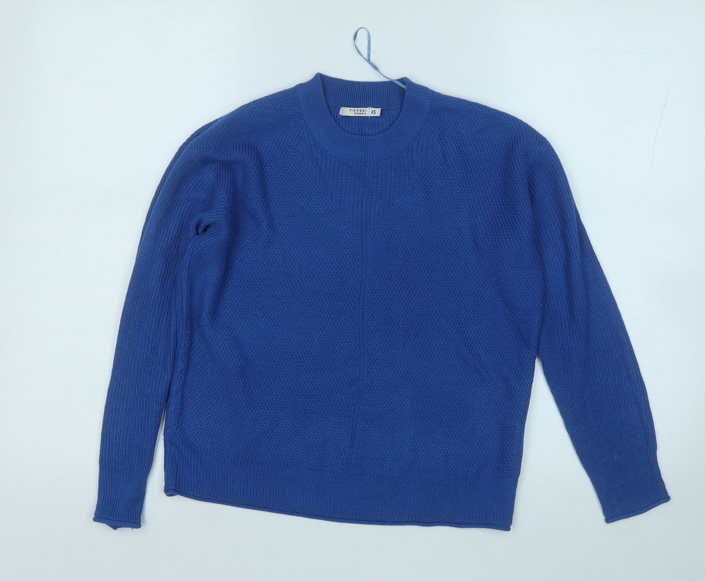 TIFFOSI Womens Blue Round Neck  Acrylic Pullover Jumper Size XS