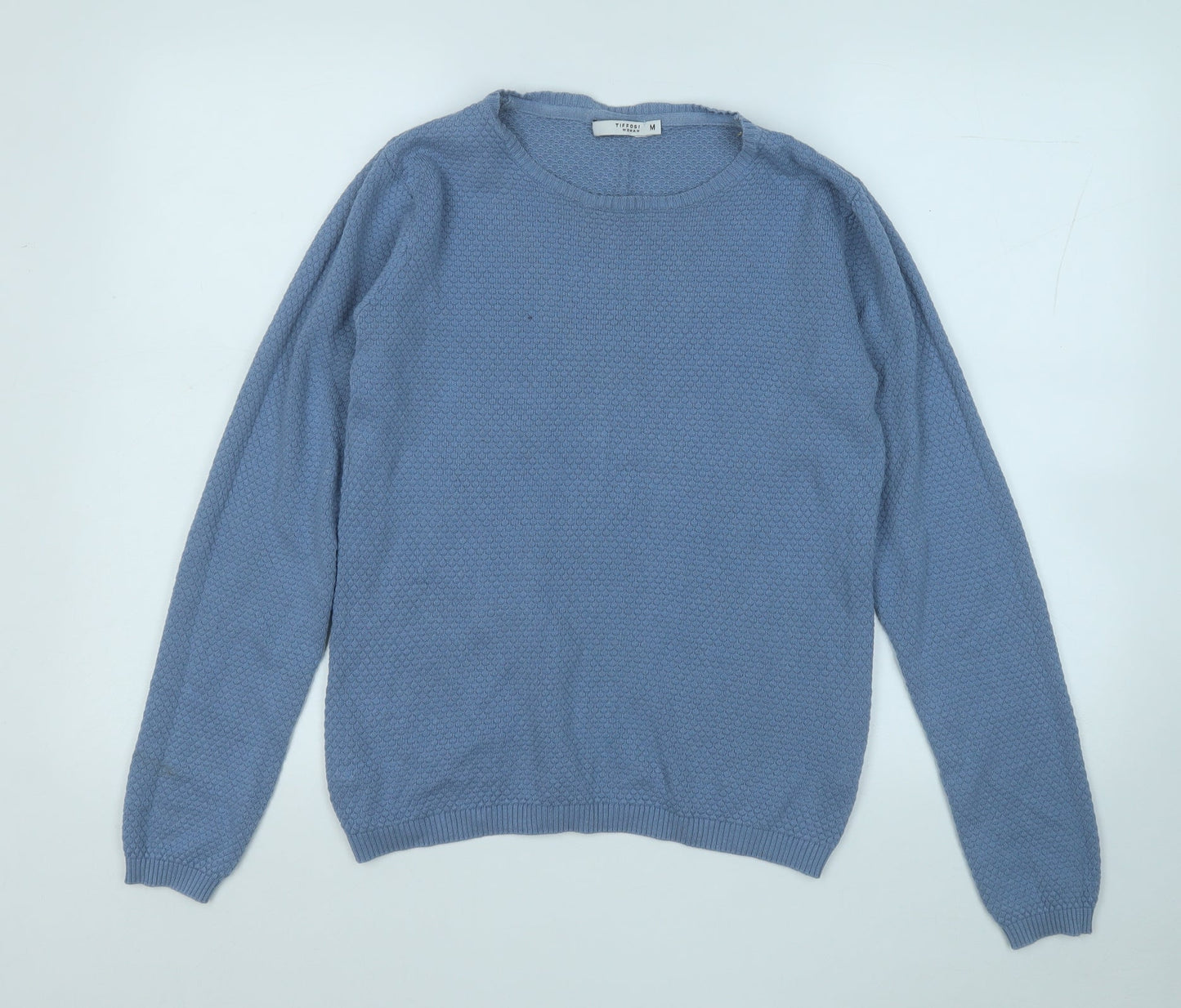TIFFOSI Womens Blue Round Neck  Cotton Pullover Jumper Size M