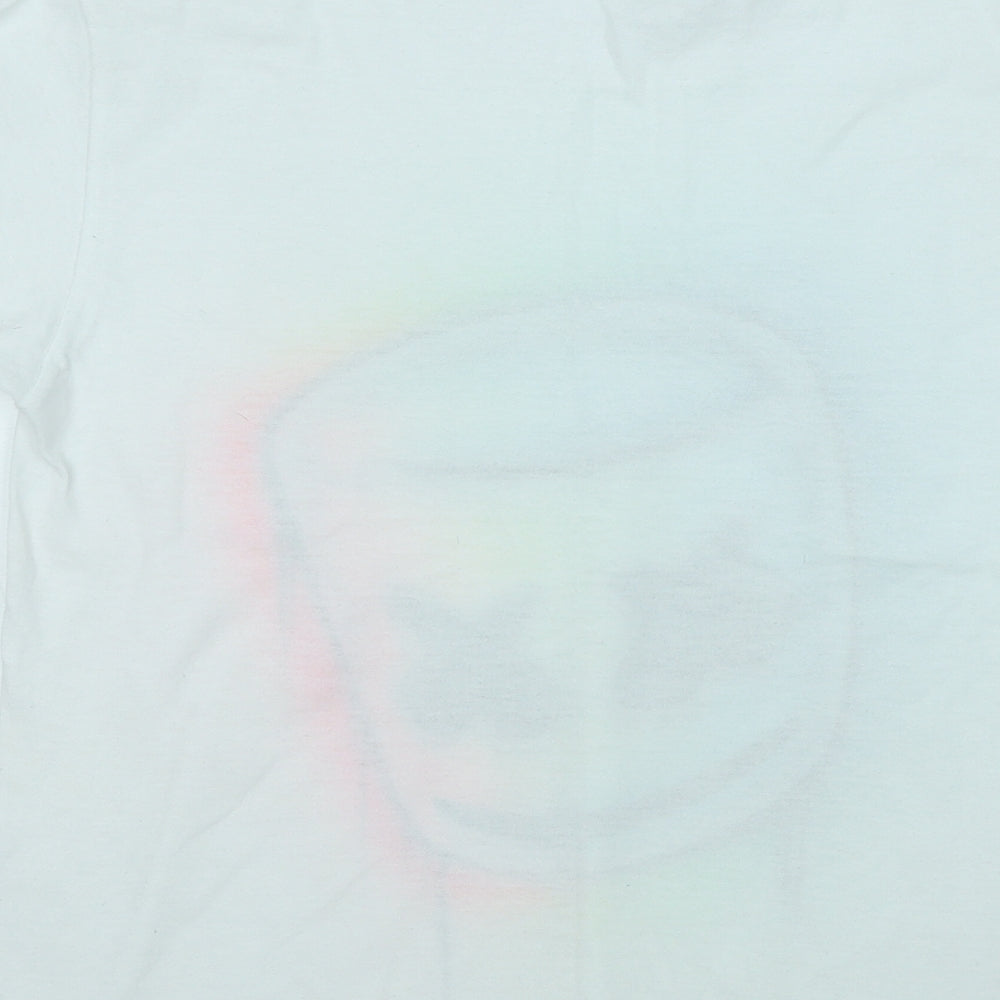 Gildan Boys White  Cotton Basic T-Shirt Size L Round Neck  - Marshmallow