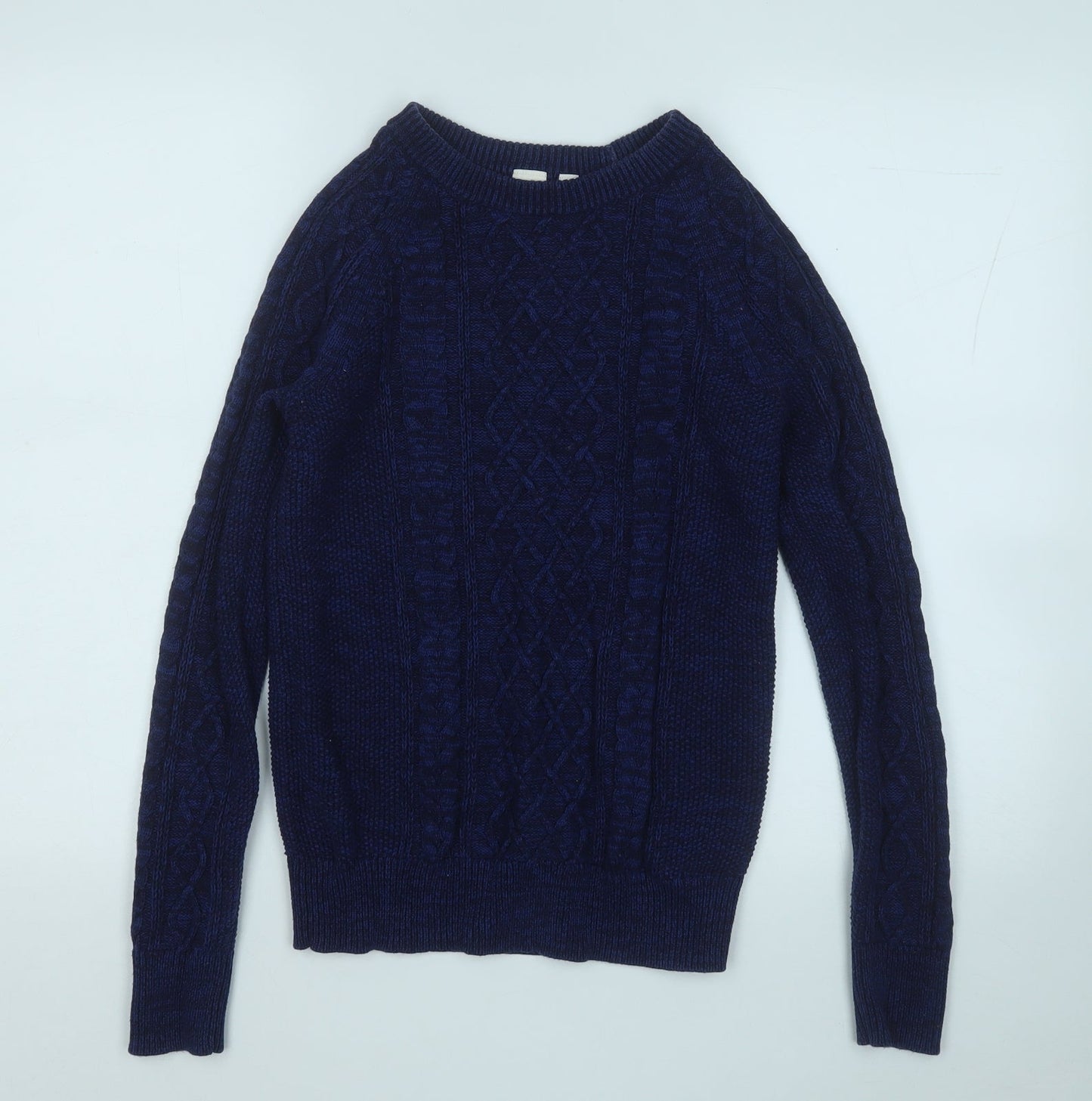 Gap Womens Blue Round Neck  Cotton Pullover Jumper Size XS