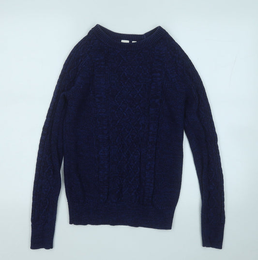 Gap Womens Blue Round Neck  Cotton Pullover Jumper Size XS