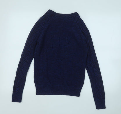 Gap Womens Blue Round Neck  Cotton Pullover Jumper Size XS
