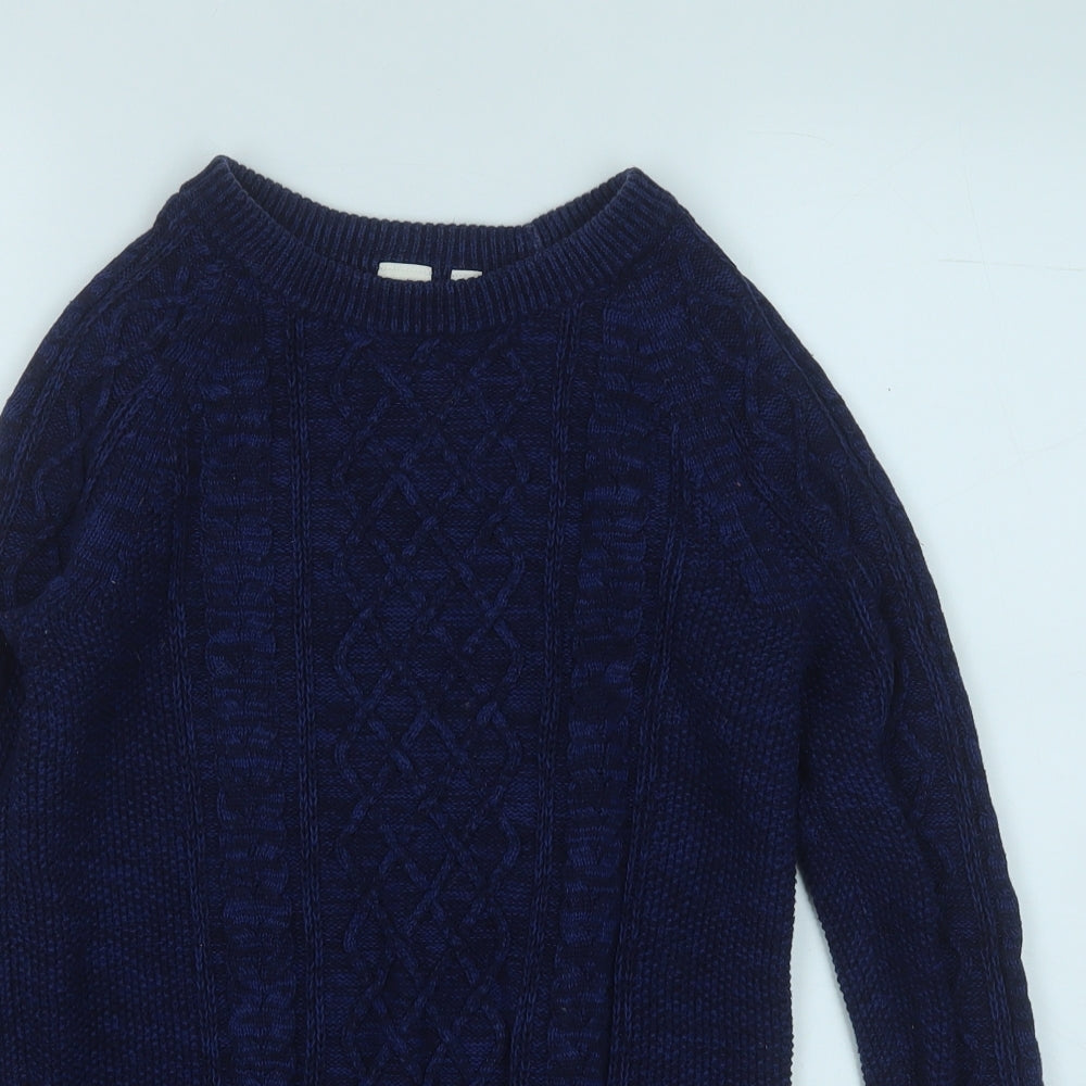 Gap Womens Blue Round Neck  Cotton Pullover Jumper Size XS