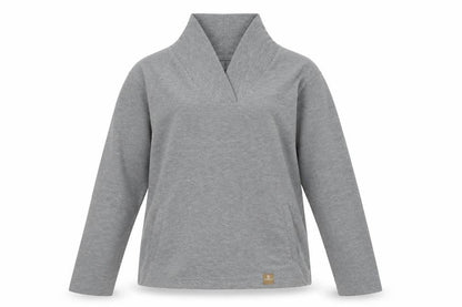 Hydra Womens Grey V-Neck  Polyester Pullover Jumper Size S