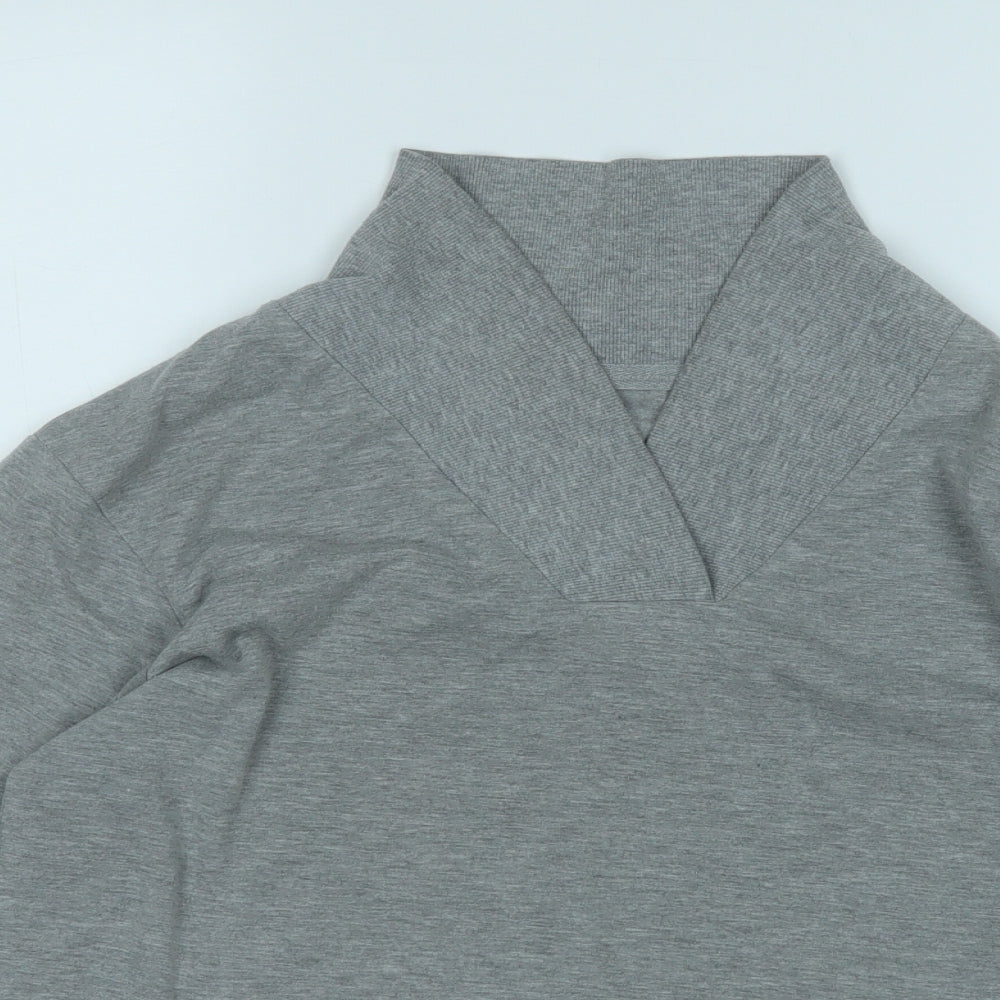 Hydra Womens Grey V-Neck  Polyester Pullover Jumper Size S