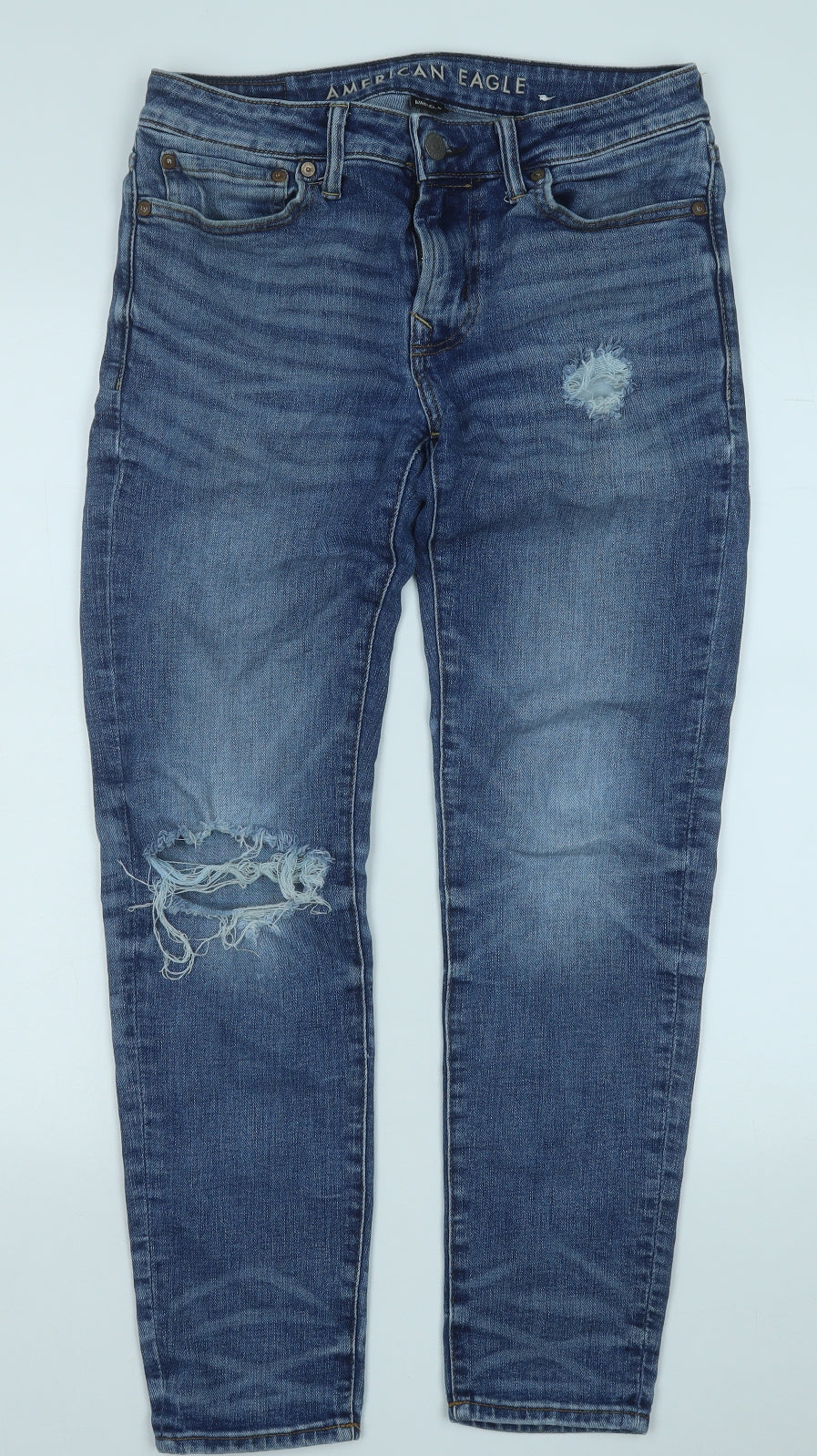 American Eagle Outfitters Mens Blue  Cotton Straight Jeans Size 29 in L32 in Regular