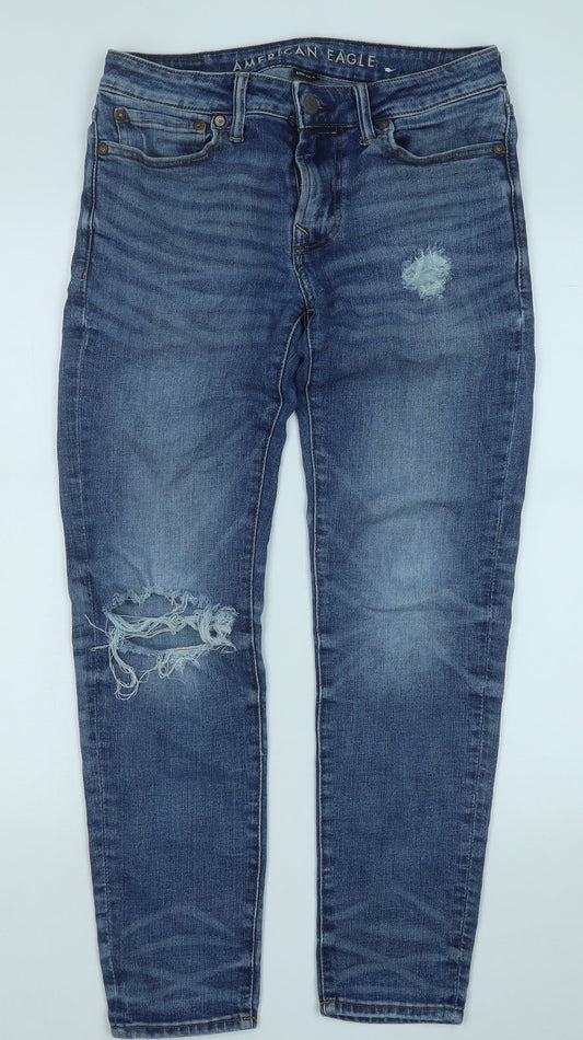 American Eagle Outfitters Mens Blue  Cotton Straight Jeans Size 29 in L32 in Regular